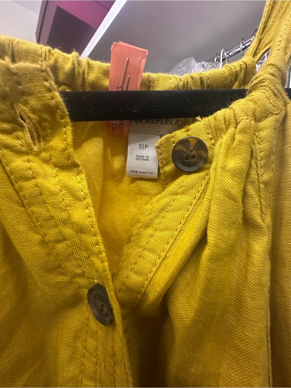 Banana Republic Mustard Yellow Maxi Dress with Button Front - Picture 3 of 4